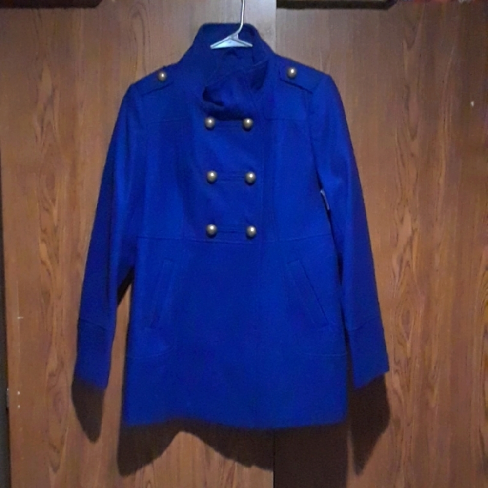 Ladies Blue Wool Pea Coat